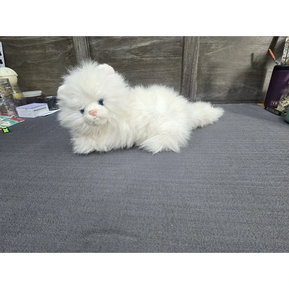 Vintage Animal Alley White Persian Cat Plush Blue Eyes Long Hair 1992 Stuffed...